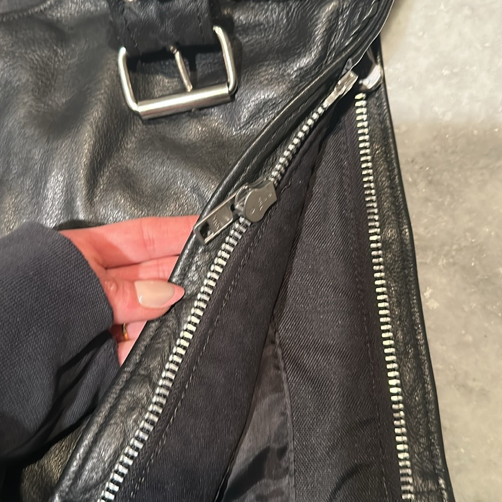Unik black 100% leather biker chaps size XL great condition - Picture 4 of 5